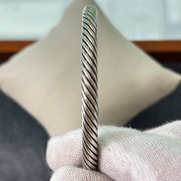 David Yurman 925 & 14k Gold 5mm Cuff with Pink Tourmaline-Medium - Picture 5 of 9